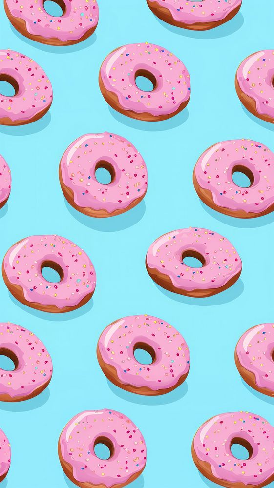 Donut backgrounds dessert pattern. AI generated Image by rawpixel.