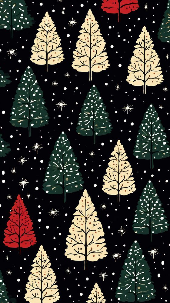 Merry christmas pattern plant tree. AI generated Image by rawpixel.