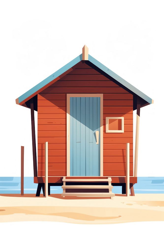 A beach hut architecture building outdoors. AI generated Image by rawpixel.
