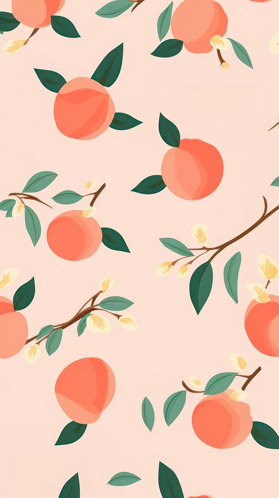 Peach pattern backgrounds plant. AI generated Image by rawpixel.