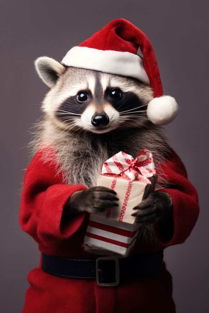 Raccoon raccoon animal christmas. AI generated Image by rawpixel.