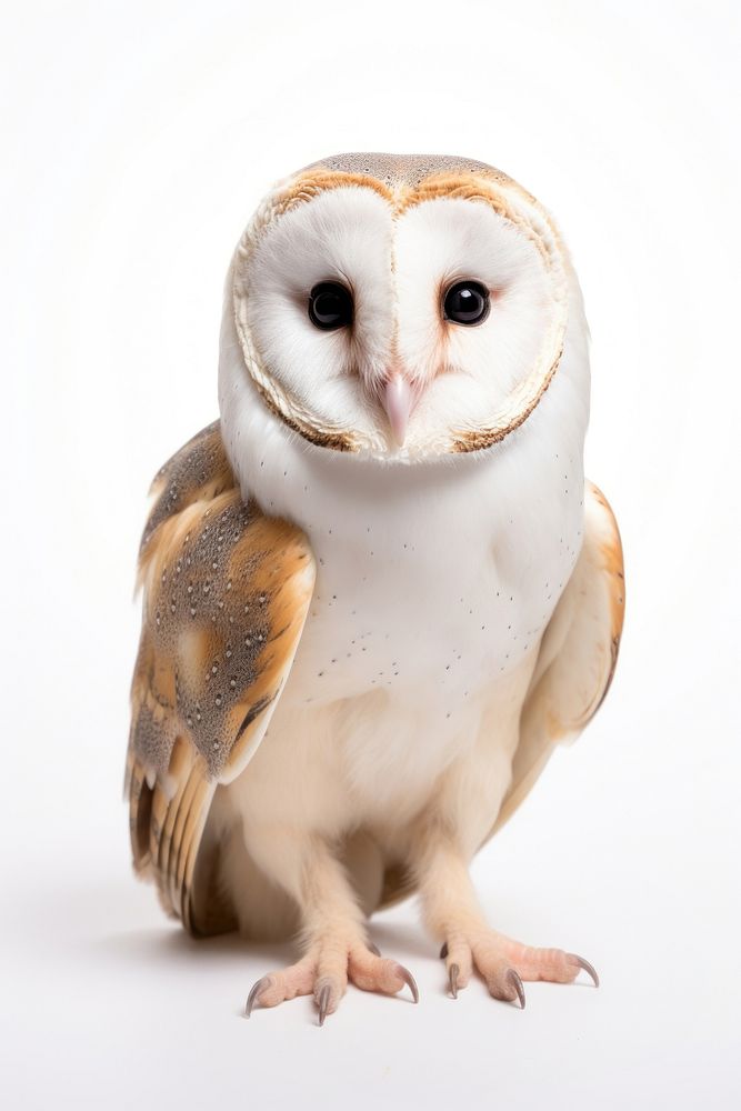 A barn owl animal white bird. AI generated Image by rawpixel.