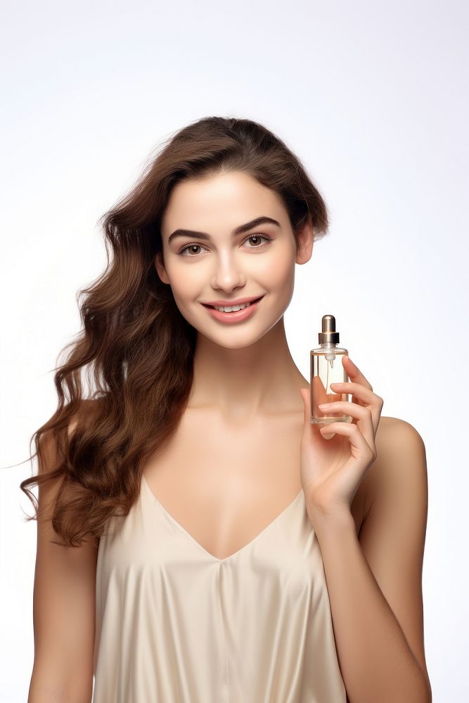 Cosmetics bottle portrait perfume. AI generated Image by rawpixel.