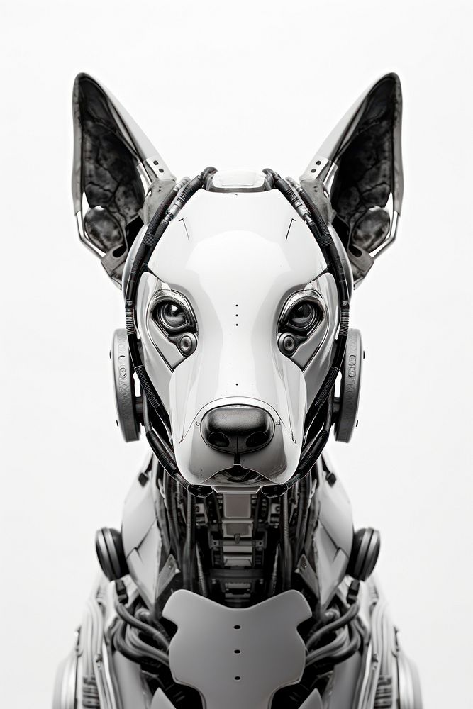 A dog robot animal mammal white. AI generated Image by rawpixel.