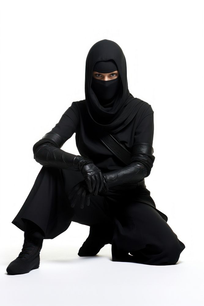 A female ninja adult white background protection. AI generated Image by rawpixel.