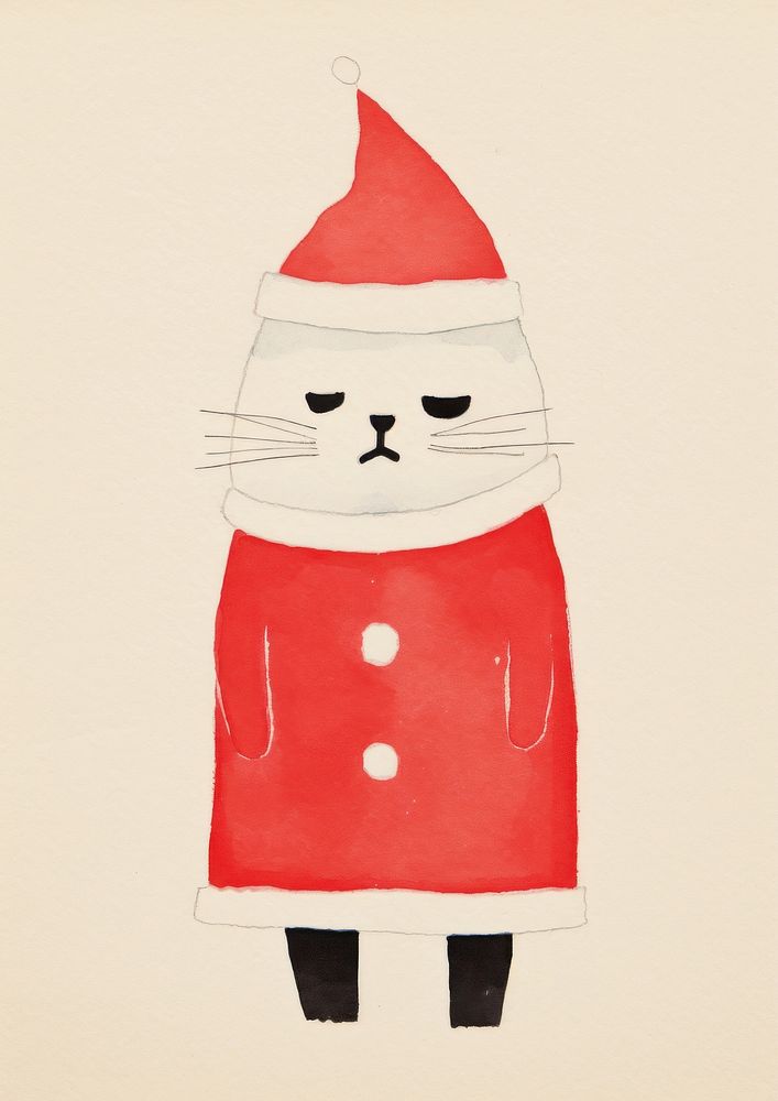 Cat wearing Christmas costume art christmas snowman. AI generated Image by rawpixel.