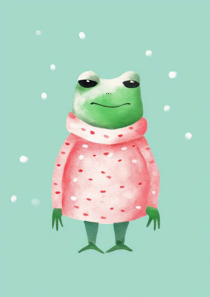 Frog wearing Christmas costume amphibian animal nature. AI generated Image by rawpixel.