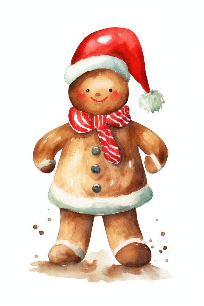 Christmas ginger man cookie snowman food white background. AI generated Image by rawpixel.