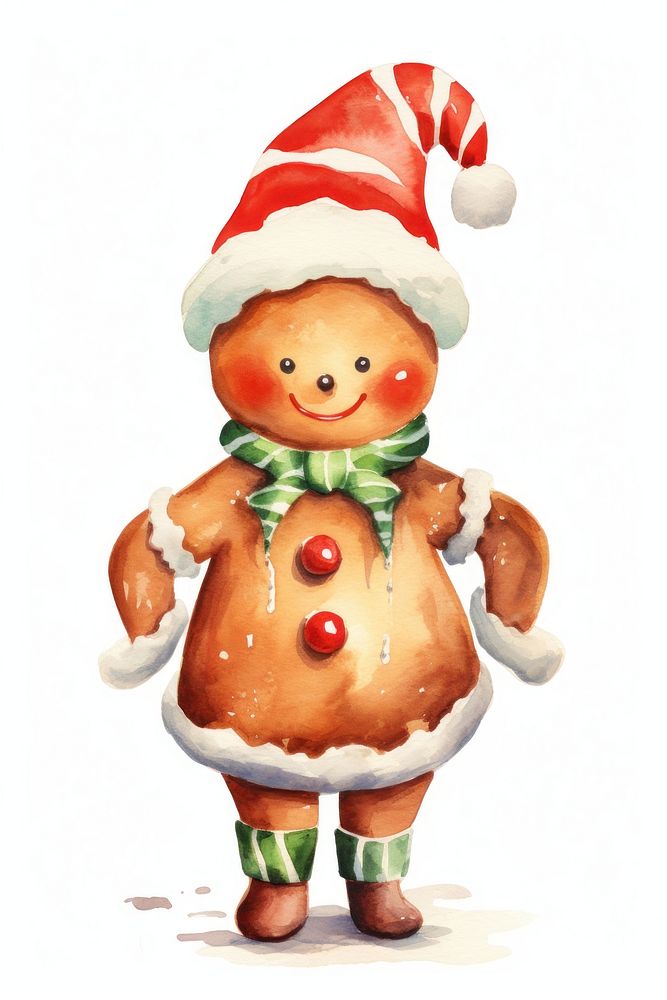 Santa ginger bread Santa hat figurine snowman winter. AI generated Image by rawpixel.