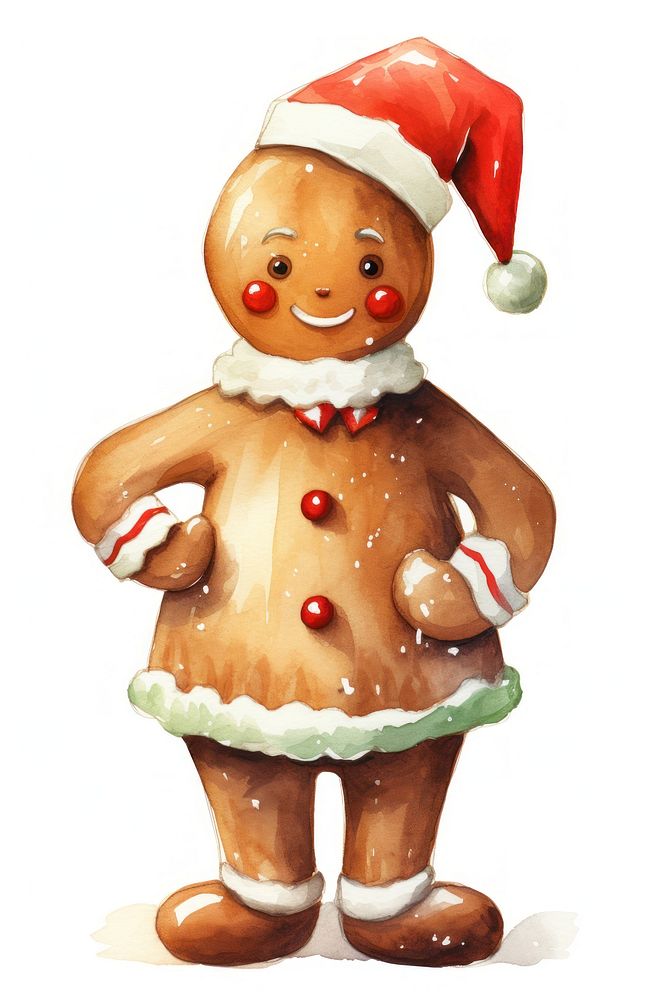 Santa ginger bread Santa hat gingerbread figurine snowman. AI generated Image by rawpixel.