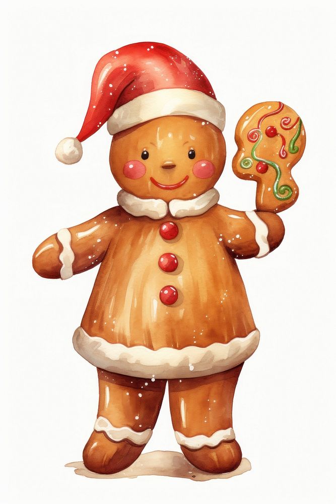 Gingerbread figurine snowman cookie. AI generated Image by rawpixel.