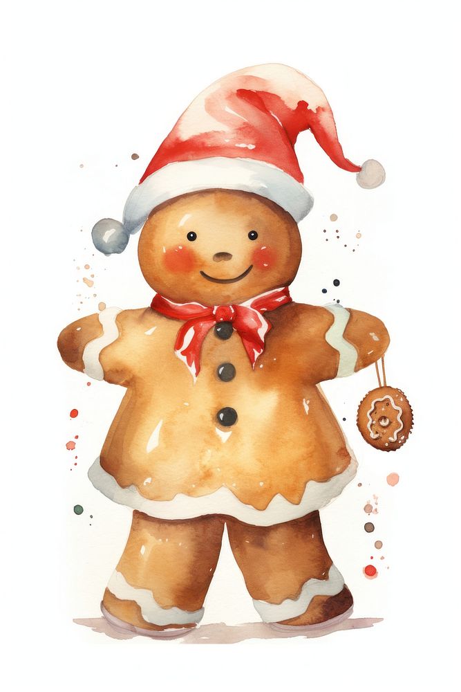 Christmas ginger man cookie gingerbread snowman food. AI generated Image by rawpixel.