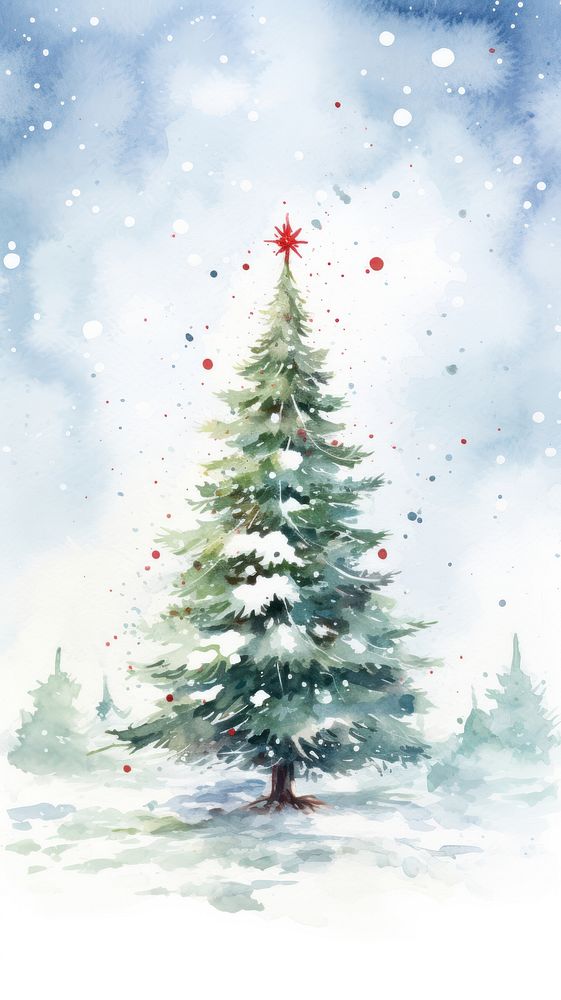 Christmas plant tree snow. AI generated Image by rawpixel.