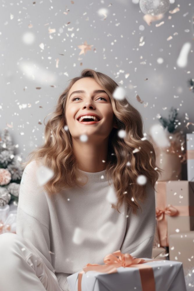 Christmas laughing motion smile. AI generated Image by rawpixel.