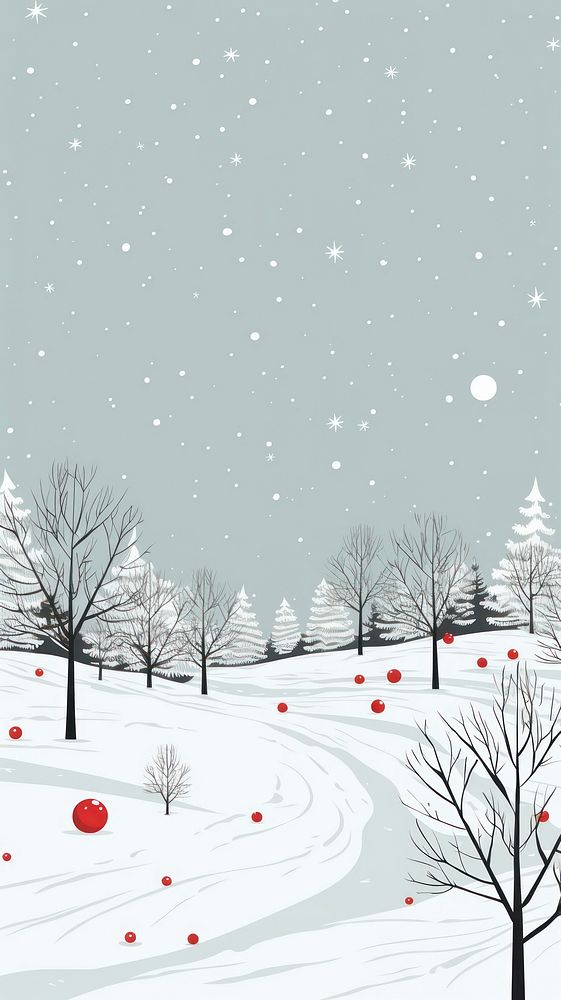 Christmas card landscape outdoors winter. AI generated Image by rawpixel.