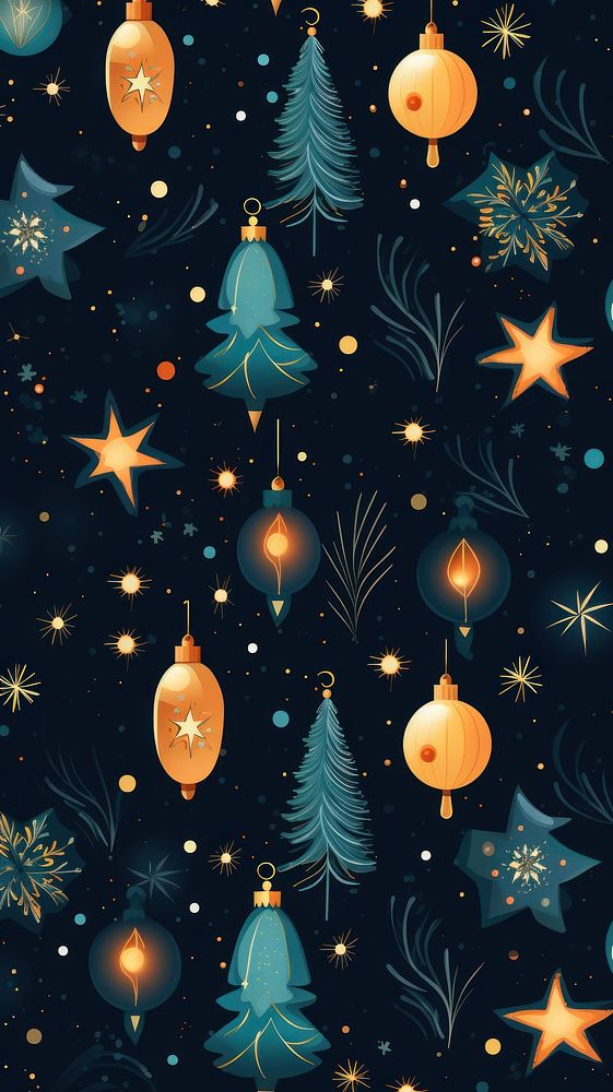 Christmas seamless decoration christmas illuminated celebration. AI generated Image by rawpixel.