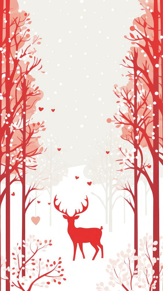Christmas wallpaper christmas pattern antler. AI generated Image by rawpixel.