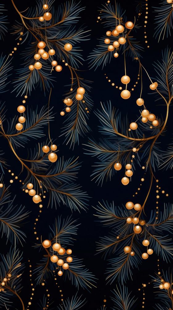 Christmas tree branches christmas pattern backgrounds. AI generated Image by rawpixel.