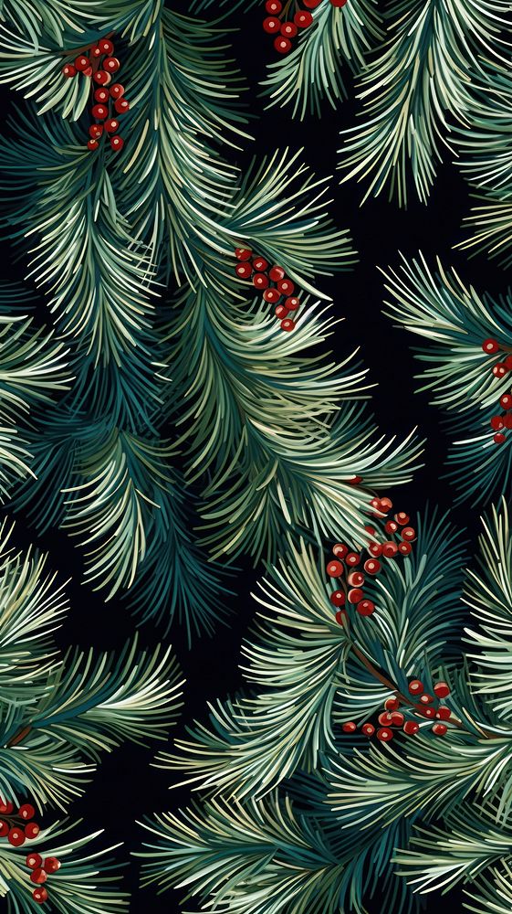 Christmas tree branches christmas textile pattern