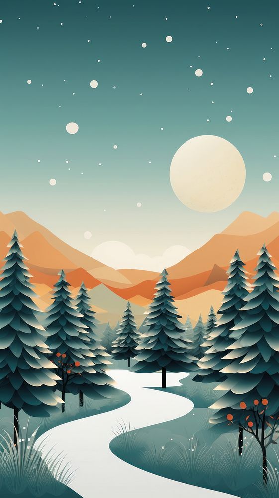 Christmas landscape christmas outdoors nature. AI generated Image by rawpixel.