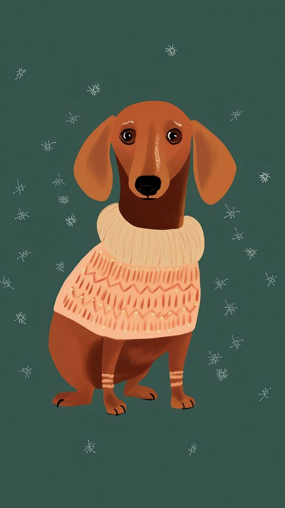 Brown dog wearing sweater animal mammal hound. AI generated Image by rawpixel.