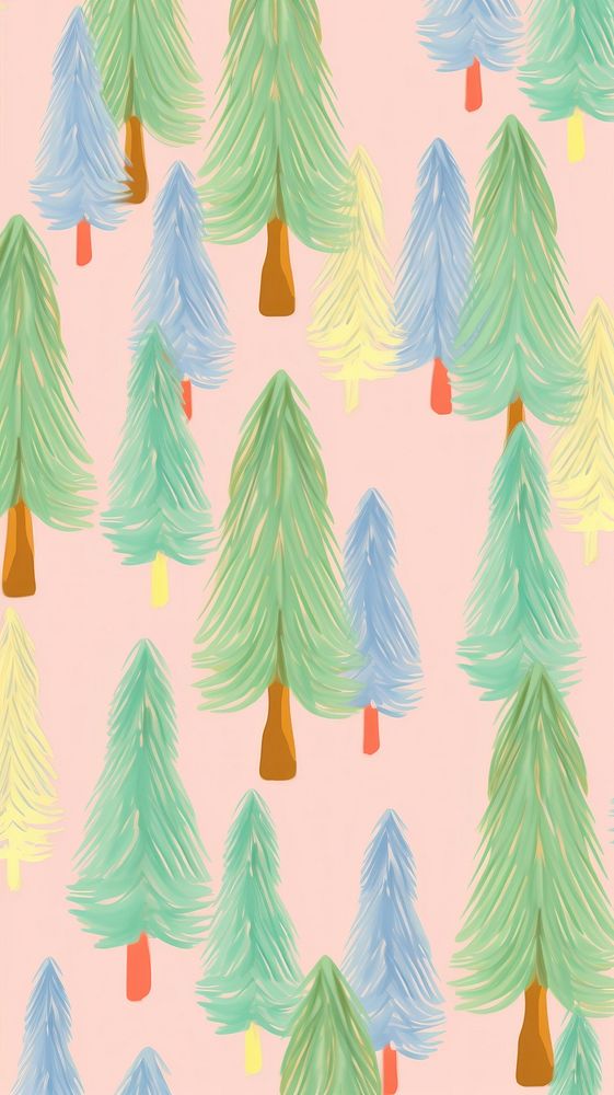 Chirstmas trees pattern backgrounds christmas plant. AI generated Image by rawpixel.