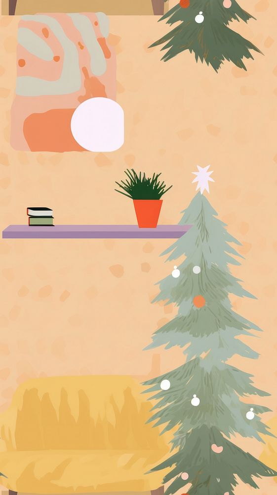 Christmas living room tree plant christmas tree. AI generated Image by rawpixel.