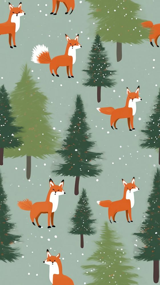 Christmas tree backgrounds animal. AI generated Image by rawpixel.