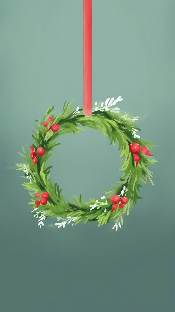 Wreath christmas hanging illuminated. AI generated Image by rawpixel.
