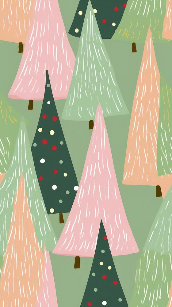 Retro christmas tree backgrounds pattern celebration. AI generated Image by rawpixel.