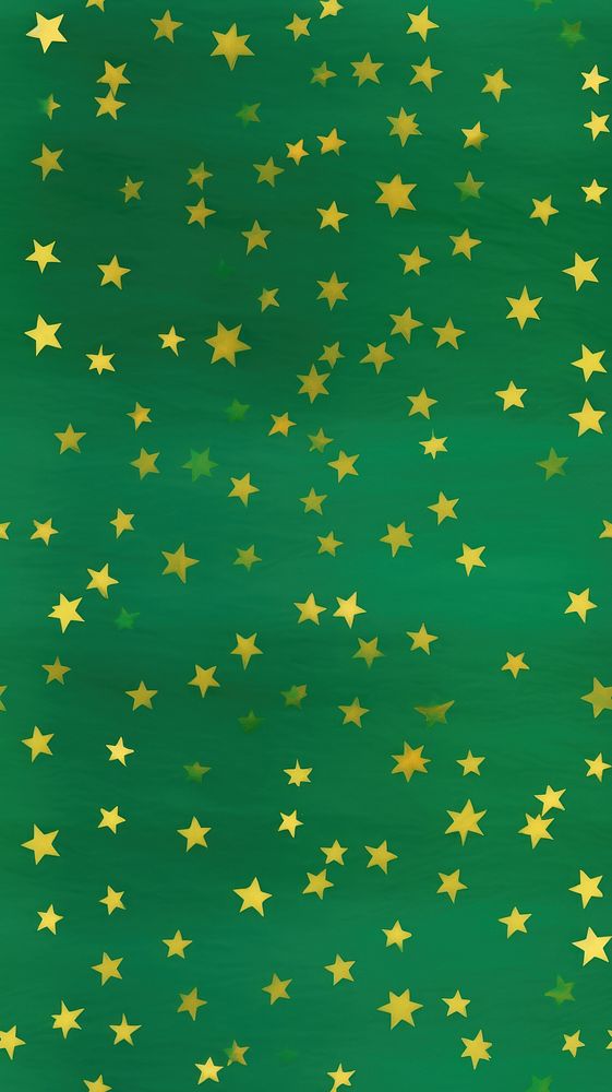 Tiny gold stars green backgrounds christmas. 