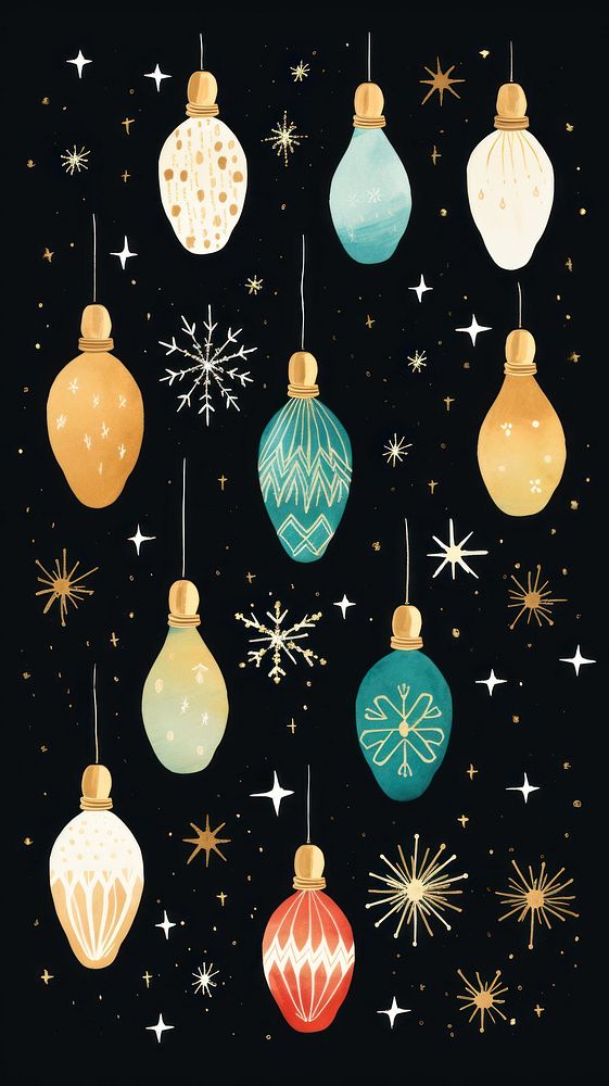 Christmas light bulbs snowflake christmas lights illuminated. AI generated Image by rawpixel.