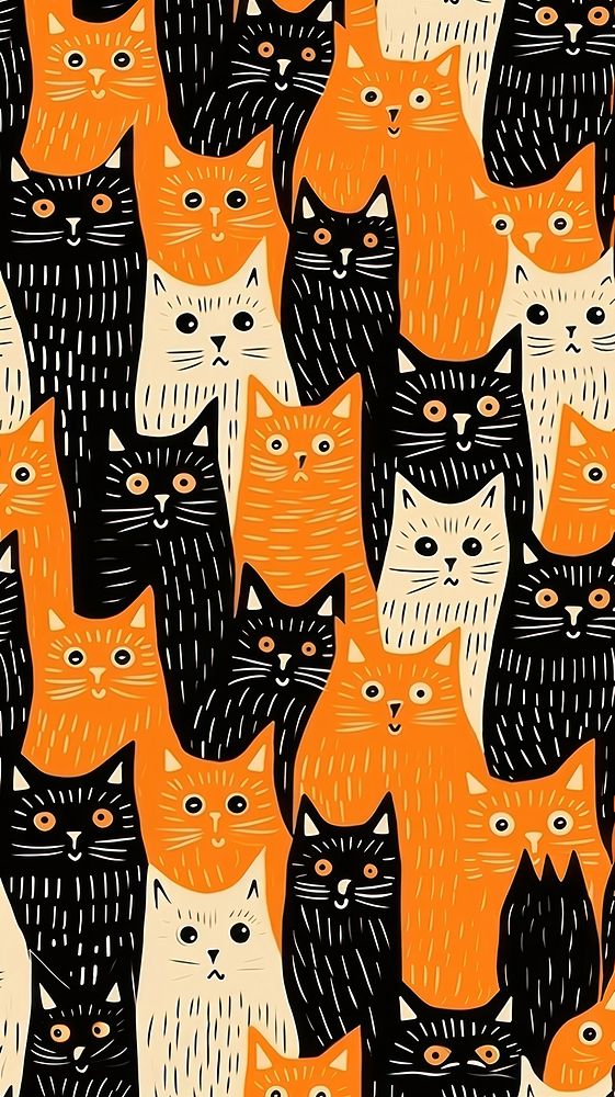 Cat pattern animal mammal. AI generated Image by rawpixel.