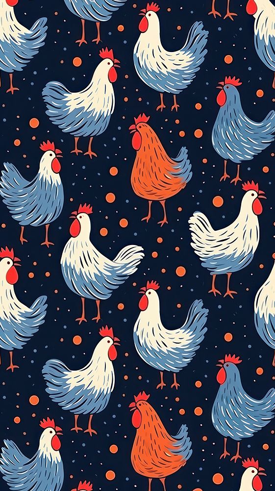 Chicken pattern poultry animal. AI generated Image by rawpixel.