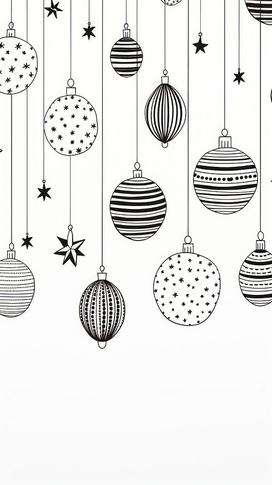 Christmas bulbs backgrounds paper line. AI generated Image by rawpixel.