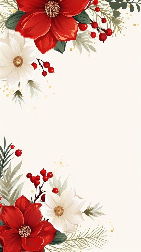 Horizontal Christmas christmas pattern flower. AI generated Image by rawpixel.