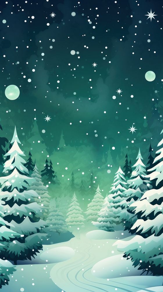 Christmas green snow backgrounds. AI generated Image by rawpixel.