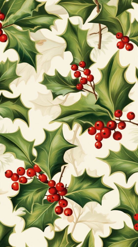Pattern leaf holly plant. AI generated Image by rawpixel.