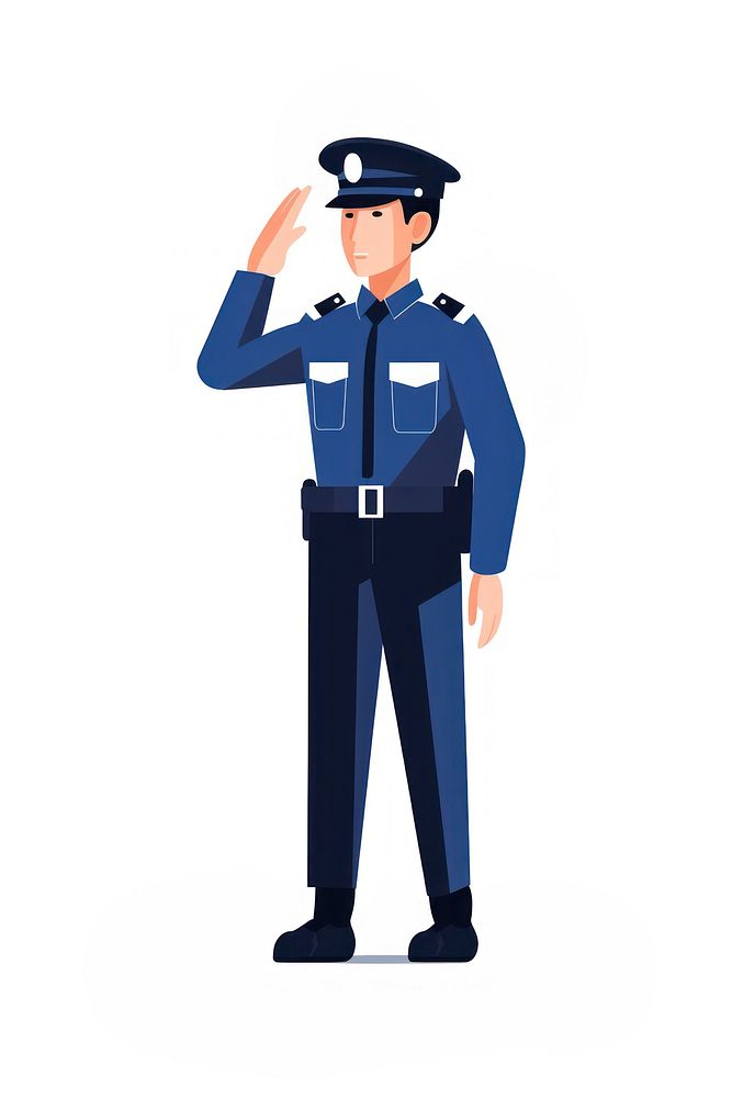 A police officer adult white background. AI generated Image by rawpixel.