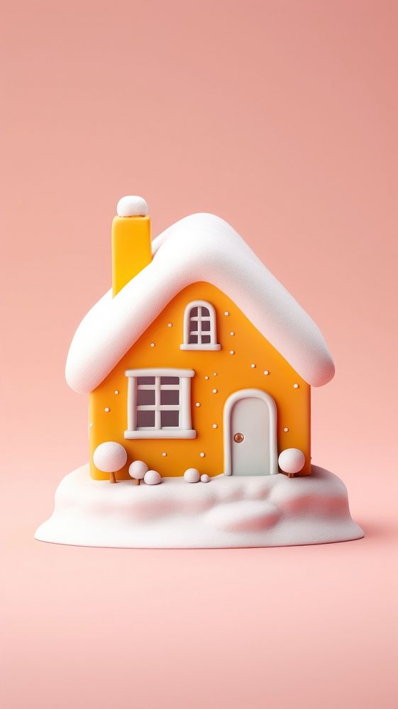Gingerbread house snow confectionery. AI generated Image by rawpixel.