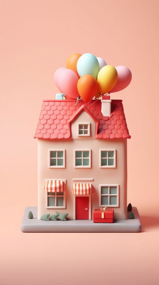 Tiny chritmas gift boxes balloon house food. AI generated Image by rawpixel.