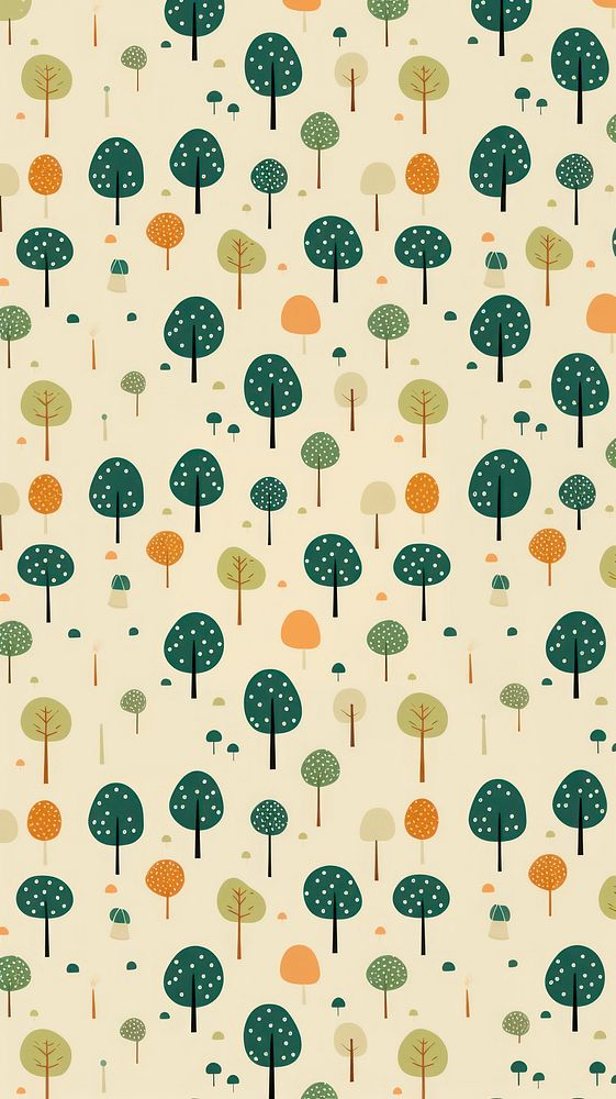 Cute tree pattern green art. AI generated Image by rawpixel.