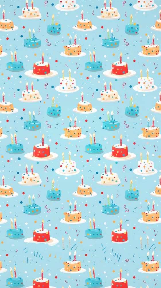 Birthday cake pattern backgrounds watercraft. AI generated Image by rawpixel.