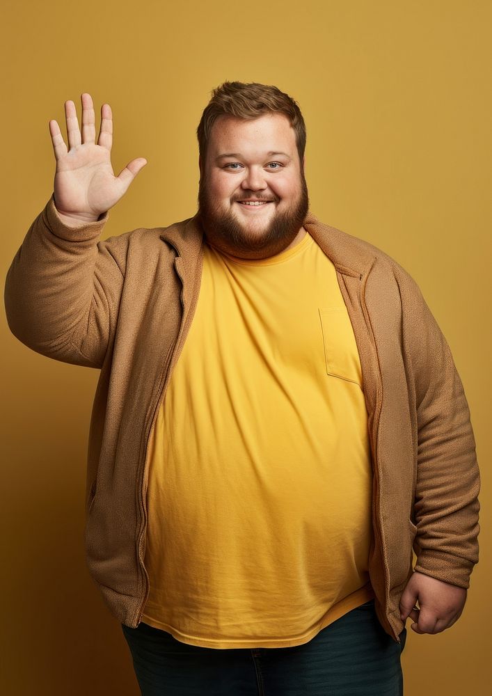 Chubby man portrait photo hand. AI generated Image by rawpixel.