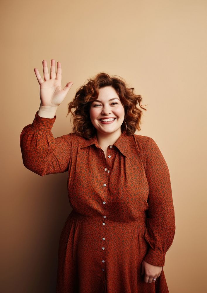 Chubby woman portrait smile photo. AI generated Image by rawpixel.