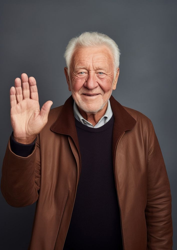 Elderly man portrait hand adult. AI generated Image by rawpixel.