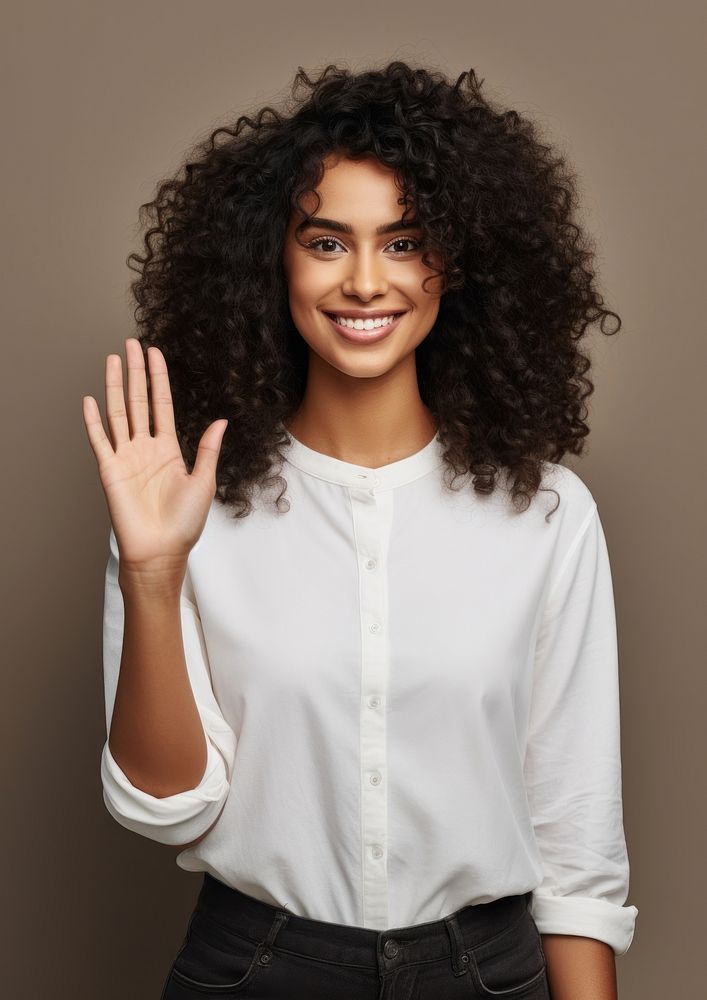 Mixed raced woman portrait blouse smile. AI generated Image by rawpixel.