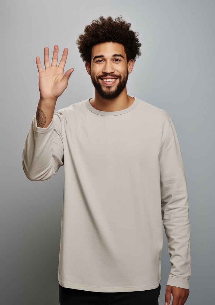 Mixed raced man portrait sleeve smile. AI generated Image by rawpixel.
