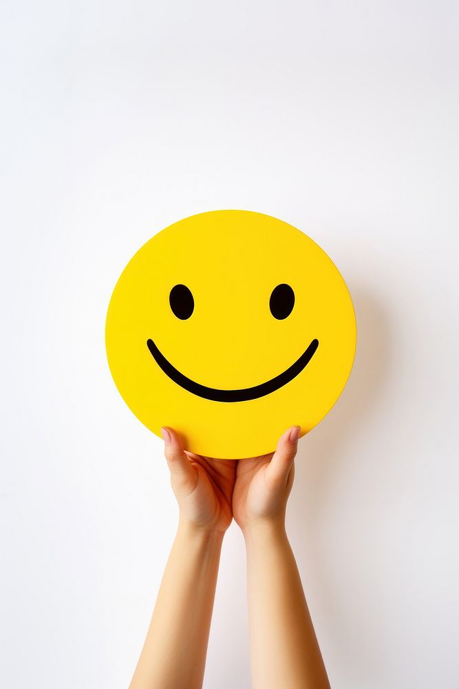 Smile face hand finger yellow. AI generated Image by rawpixel.