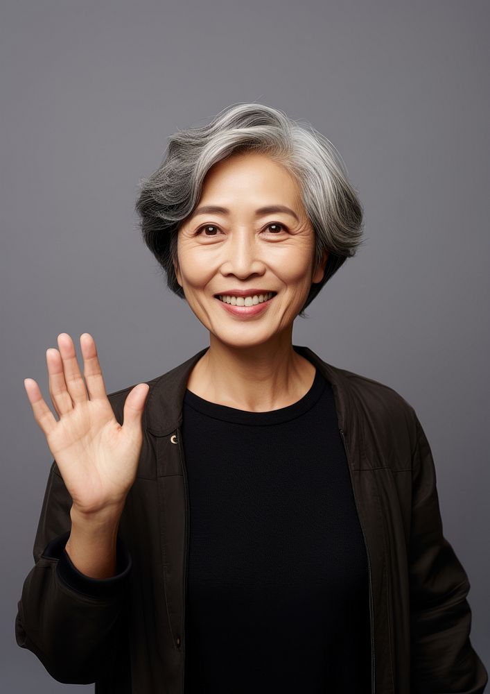 Senior woman portrait smile adult. AI generated Image by rawpixel.